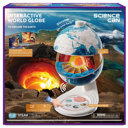 Science can openable globe - can,