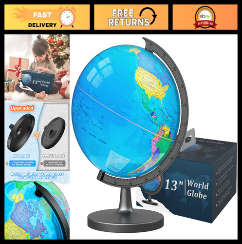 Interactive world globe - interactive, 13"